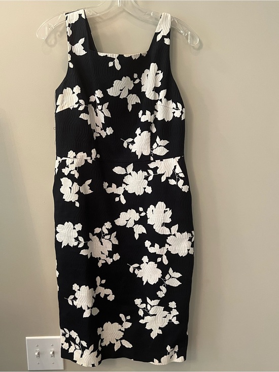 Talbots Dresses & Skirts - Talbots Black & White Floral Midi Sheath Dress